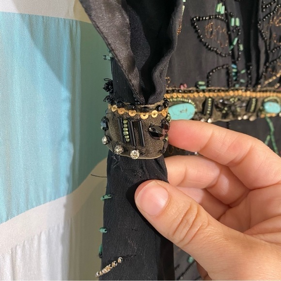 Nanette Lepore Silk Beaded Dress Damaged Sz 4 - Picture 11 of 12